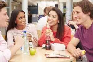 college students lunch table